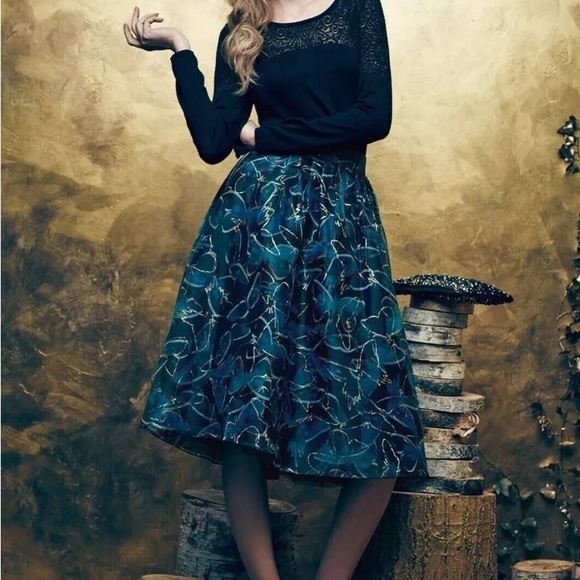 Anthropologie Dresses & Skirts - Anthropologie Moulinette Soeurs Midnight Butterfly Organza Skirt Size 16